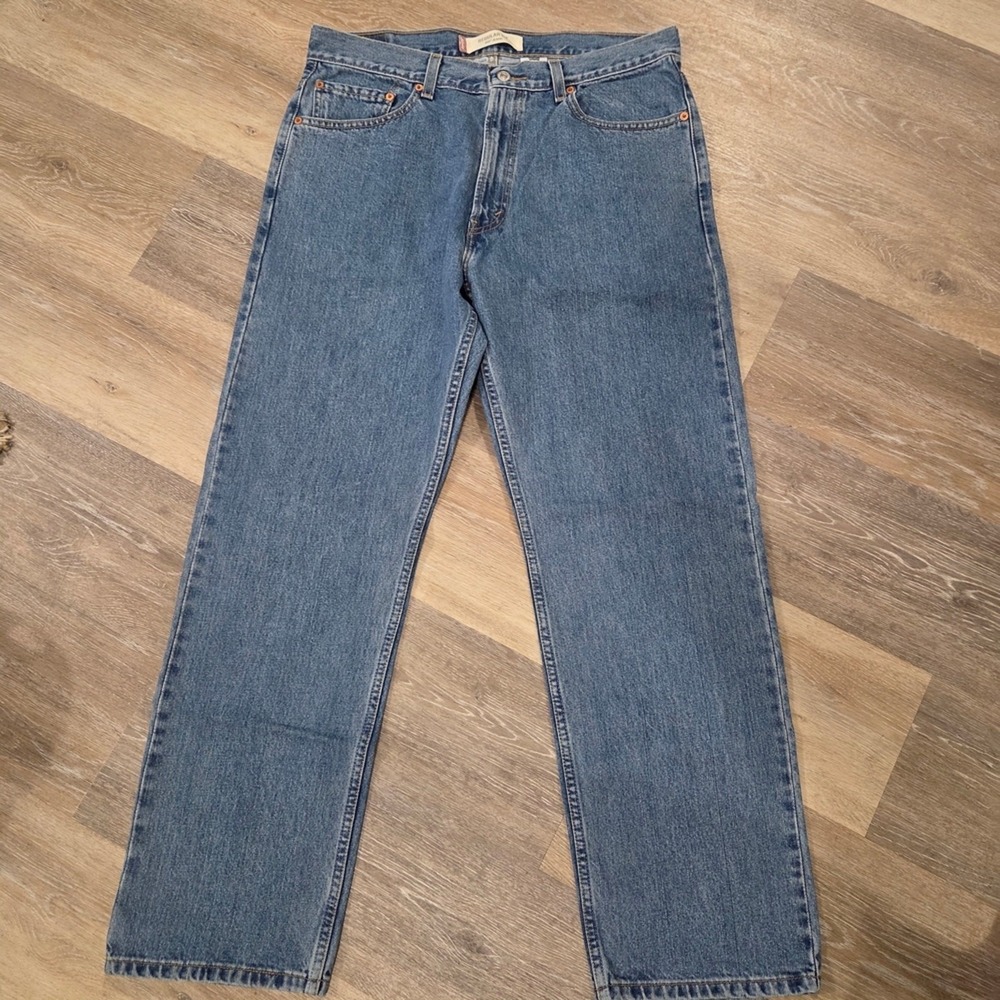 Levi's 505 Regular 36x30 Classic Blue Medium Denim Jeans